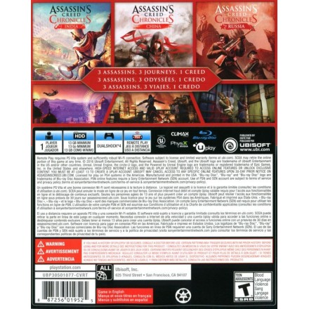 Assassin's Creed Chronicles Pack PS4 Game(CUSA-03440)
