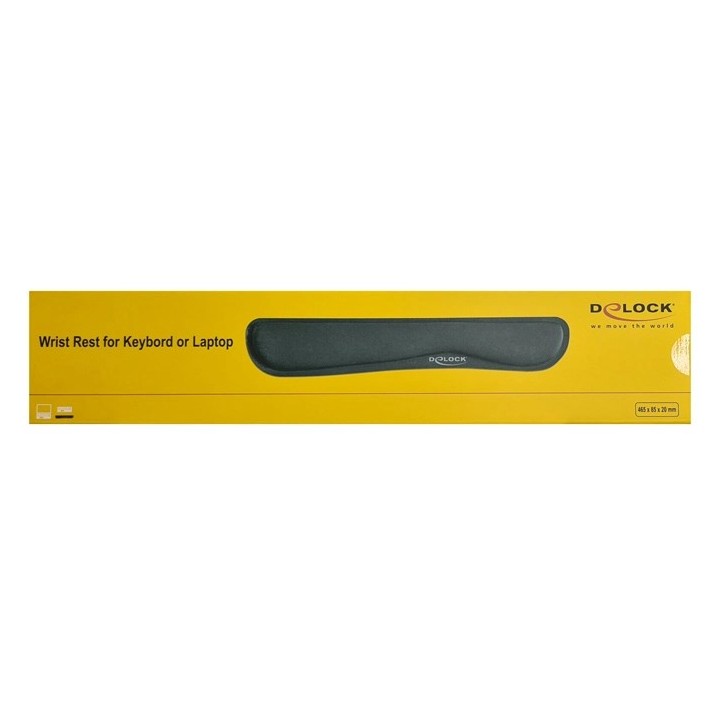 DELOCK στήριγμα καρπού για πληκτρολόγιο/laptop 12558, 20x85x465mm, μαύρο