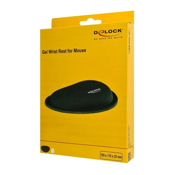 DELOCK στήριγμα καρπού για ποντίκι 12602, 25x115x165mm, μαύρο