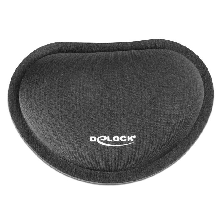 DELOCK στήριγμα καρπού για ποντίκι 12602, 25x115x165mm, μαύρο