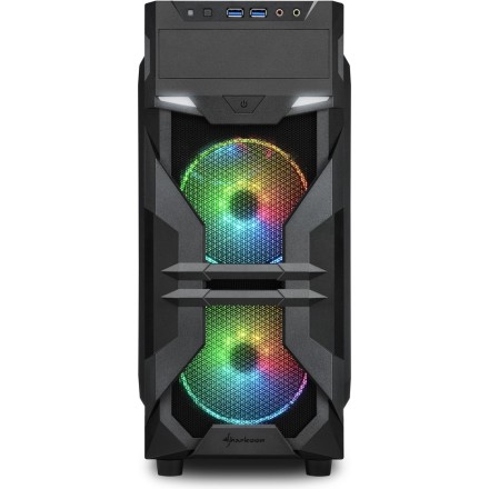 Sharkoon VG7-W RGB Gaming Midi Tower Computer Case Black (18198226) (SHR18198226)