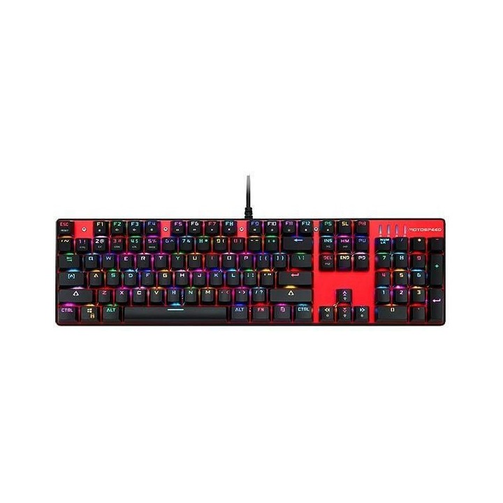 Motospeed CK104 Red Wired mechaninal Keyboard RGB Blue Switch GR Layout