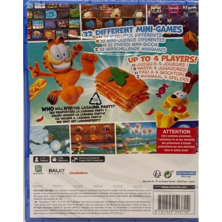 Garfield Lasagna Party PS4 Game