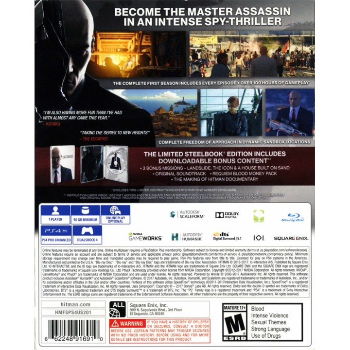 Hitman (The Complete First Season) PS4 Game