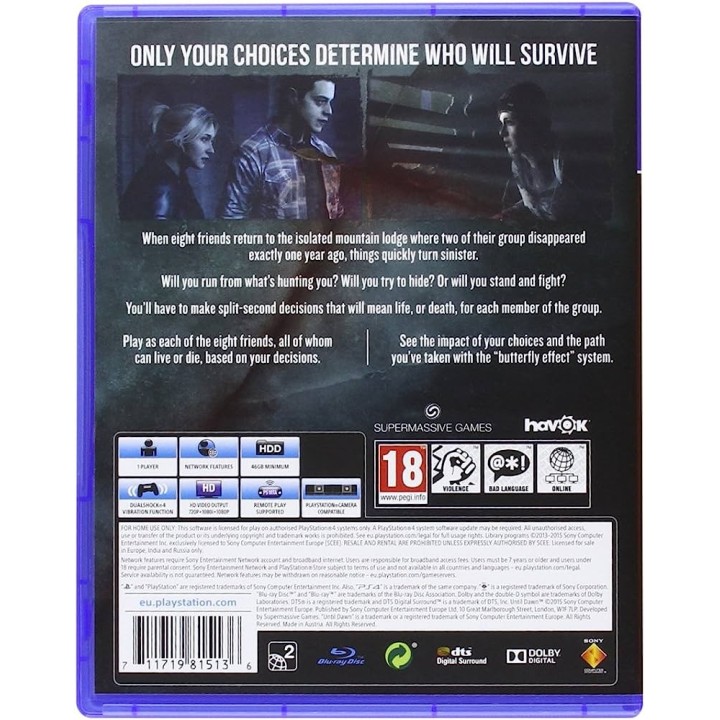 Until Dawn PLAYSTATION HITS PS4 GAMES