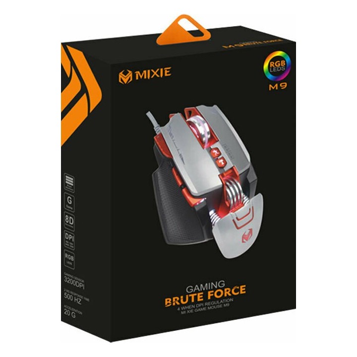 Mixie M9 RGB Gaming Ποντίκι Γκρι