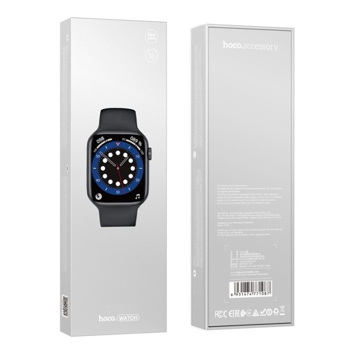 Hoco Y5 Pro Stainless Steel Αδιάβροχο Smartwatch με Παλμογράφο (Μαύρο)