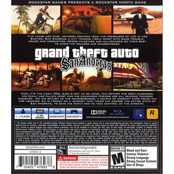 Grand Theft Auto San Andreas PS3 GAMES