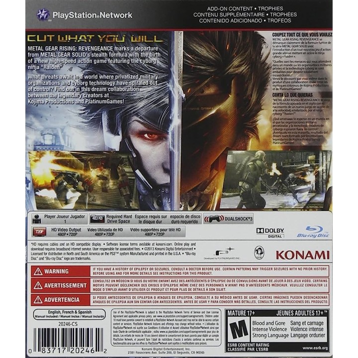Metal Gear Rising Revengeance PS3 Game