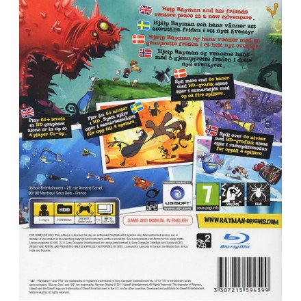 RAYMAN ORIGINS (Essentials) PS3 GAMES