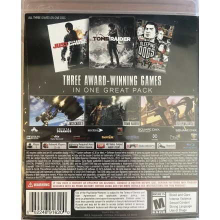 Ultimate Action Triple Pack (Just Cause 2/Sleeping Dogs/Tomb Raider) PS3 Game