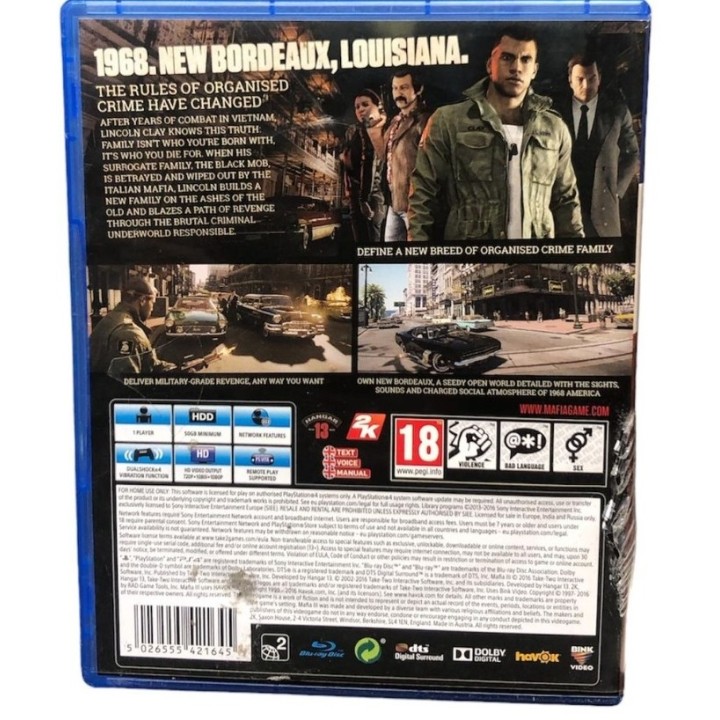 Mafia III PS4 GAMES Used-Μεταχειρισμένο