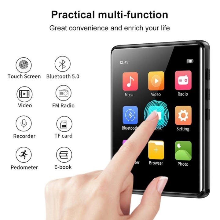 RUIZU MP3 player M6 με οθόνη αφής 2.8", 8GB, ελληνικό μενού, μαύρο