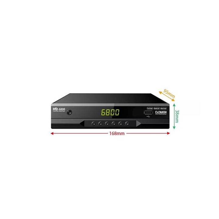 Ψηφιακός Δέκτης Τηλεόρασης DVB-T2 H.265 Αποκωδικοποιητής HD Επίγειος Δέκτης τηλεόρασης HD6800