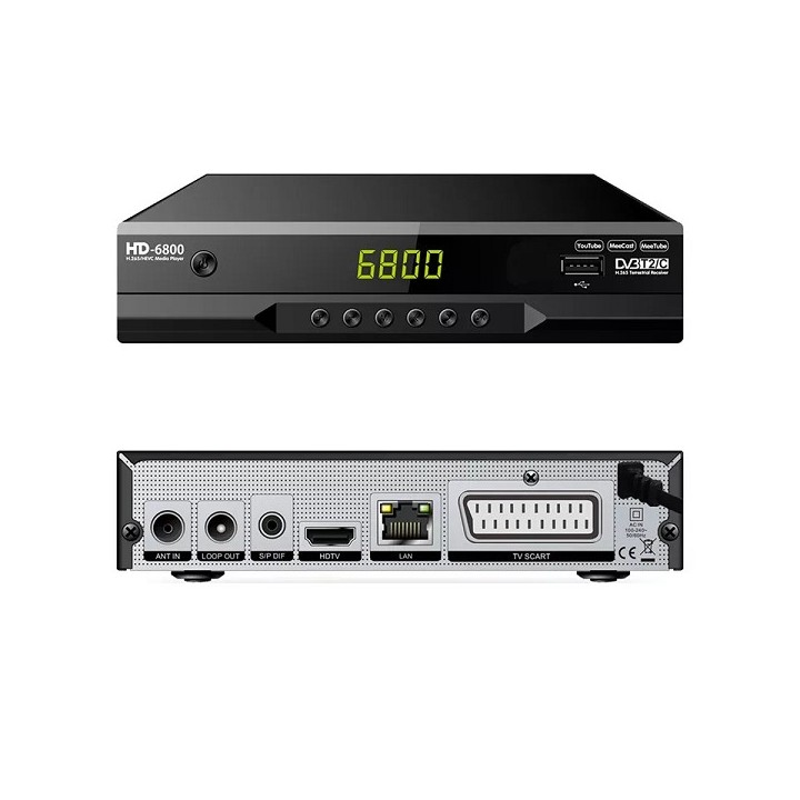 Ψηφιακός Δέκτης Τηλεόρασης DVB-T2 H.265 Αποκωδικοποιητής HD Επίγειος Δέκτης τηλεόρασης HD6800