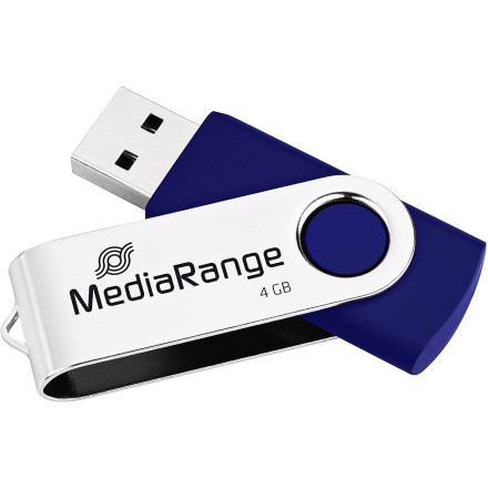 MediaRange USB flash drive, 4GB, blue/silver (MR907-BLUE)