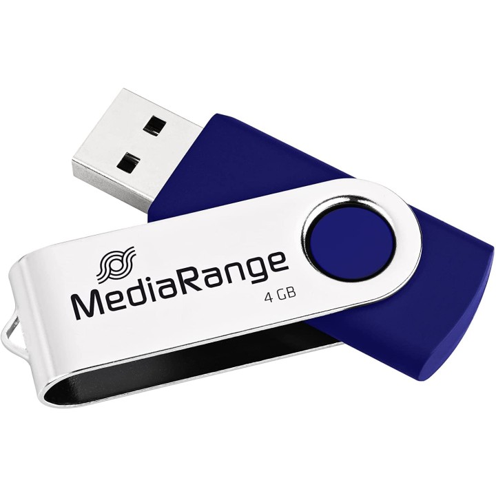 MediaRange USB flash drive, 4GB, blue/silver (MR907-BLUE)