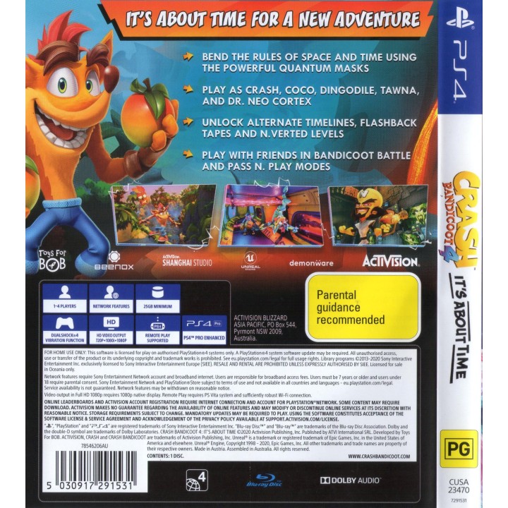 Crash Bandicoot 4: It's About Time PS4 GAMES Used-Μεταχειρισμένο