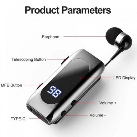 Borofone K58 In-ear Bluetooth Handsfree Ακουστικό Πέτου Μαύρο