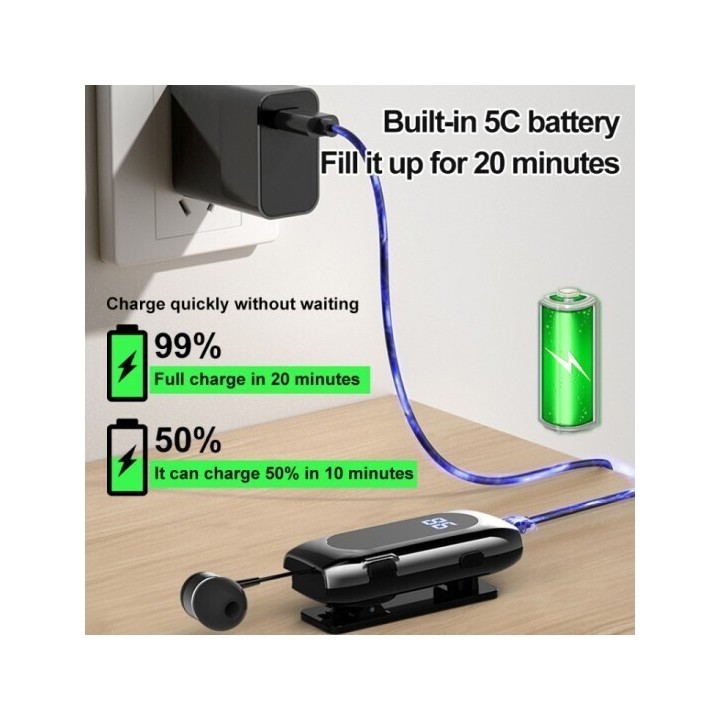 Borofone K58 In-ear Bluetooth Handsfree Ακουστικό Πέτου Μαύρο