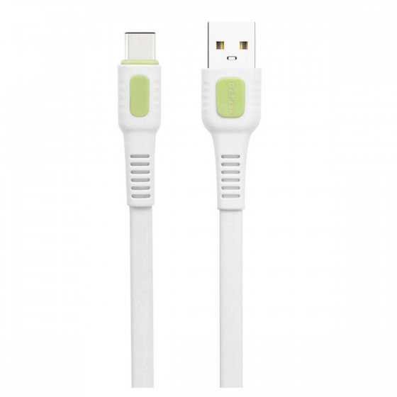 De Tech DE-C36C Flat USB 2.0 Cable USB-C male - USB-A male Λευκό 1m(40193)