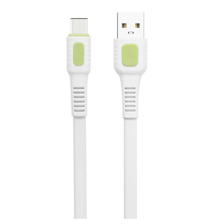 De Tech DE-C36C Flat USB 2.0 Cable USB-C male - USB-A male Λευκό 1m(40193)