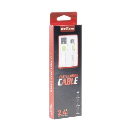 De Tech DE-C36C Flat USB 2.0 Cable USB-C male - USB-A male Λευκό 1m(40193)
