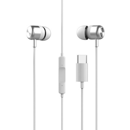 Yookie YTL-03 In-ear Handsfree με Βύσμα USB-C Λευκό(20568)