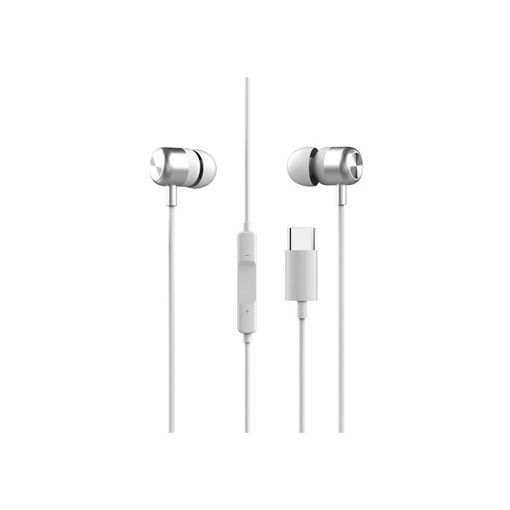 Yookie YTL-03 In-ear Handsfree με Βύσμα USB-C Λευκό(20568)