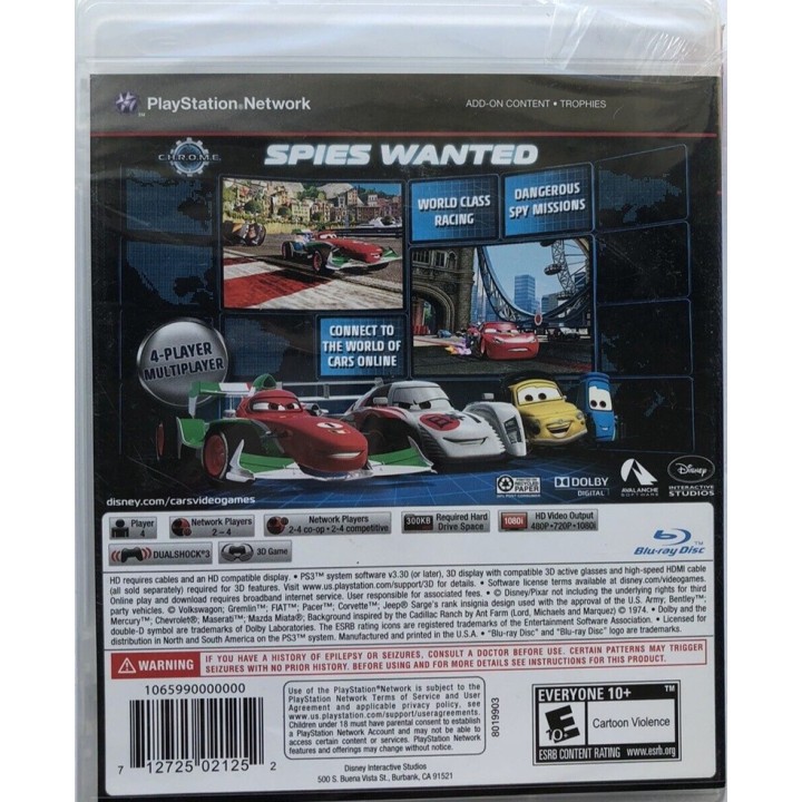 Pixar Cars 2 The Video Game 3D PS3 GAMES Used-Μεταχειρισμένο
