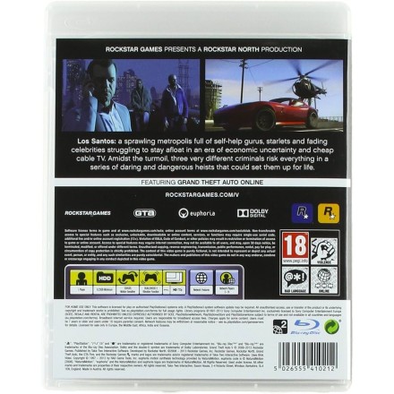 GRAND THEFT AUTO V GTA  PS3 GAMES Used-Μεταχειρισμένο(BLES-01807)