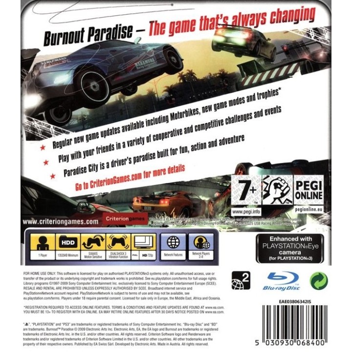 Burnout Paradise PS3 Game Used-Μεταχειρισμένο