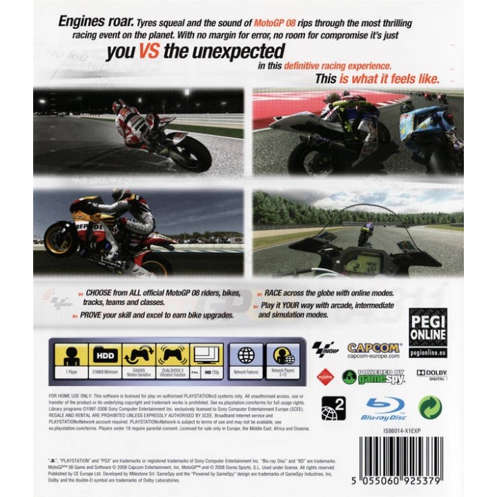 Moto Gp 08 PS3 GAME Used-Μεταχειρισμένο
