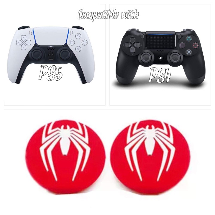 Marvel Avengers Spiderman Logo Controller Thumb Grip Silicone Caps for PS5/PS4/PS3 Xbox 360 Controller χρώμα Κόκκινο