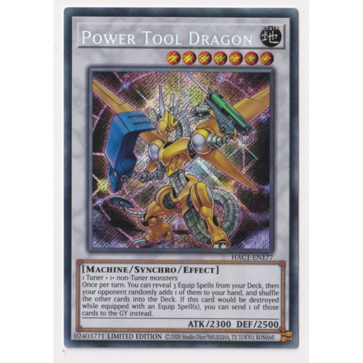 Power Tool Dragon (Secret Rare) : HAC1-EN177 - Yu-Gi-Oh! Single Card-Μονή Κάρτα