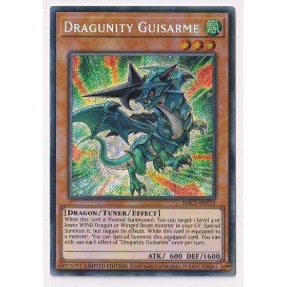 Dragunity Guisarme (Secret Rare) : HAC1-EN172 - Yu-Gi-Oh! Single Card-Μονή Κάρτα