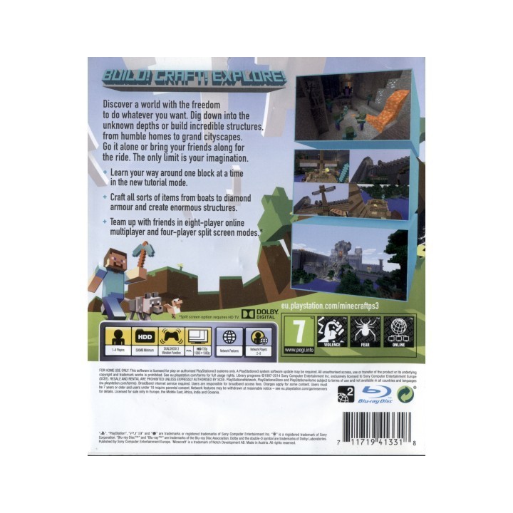 Minecraft Playstation 3 Edition PS3 Used-Μεταχειρισμένο(BLES-01976)