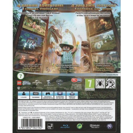 LEGO Jurassic World PS3 GAMES Used-Μεταχειρισμένο(BLES-02132)