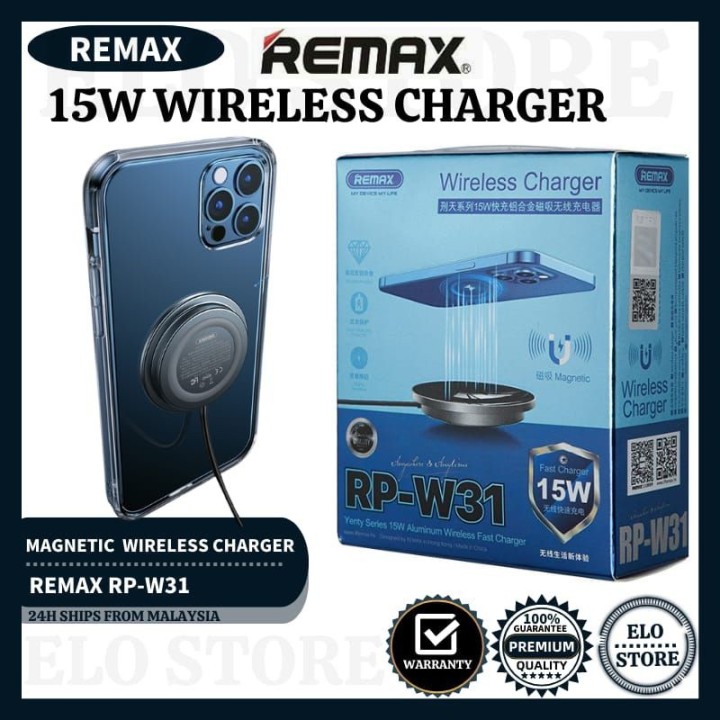 Remax Ασύρματος Φορτιστής (Qi Pad) 15W Μαύρος (RP-W31)