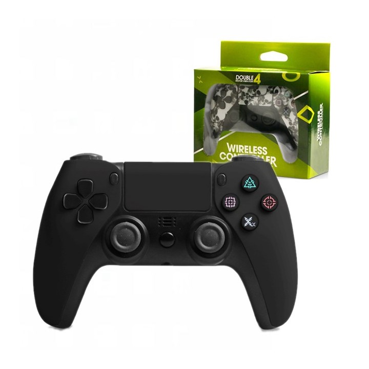 Double Motor Vibration 4 Wireless Bluetooth Game Controller with Six axis for PS4/PS3 Black (BQ068)