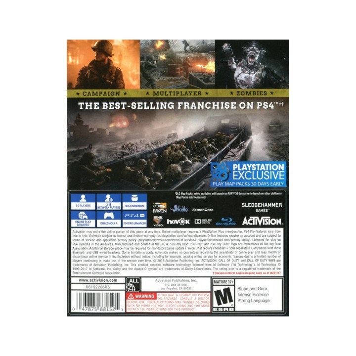 Call of Duty: WWII PS4 GAMES(CUSA-08631)Used-Μεταχειρισμένο
