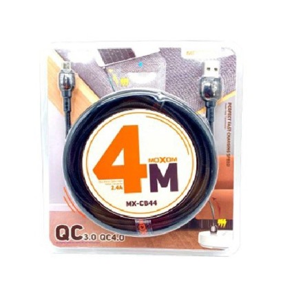 Καλώδιο φόρτισης 4 Μέτρα Micro USB MoXom MX-CB44 Swing 2.4A Μαύρο