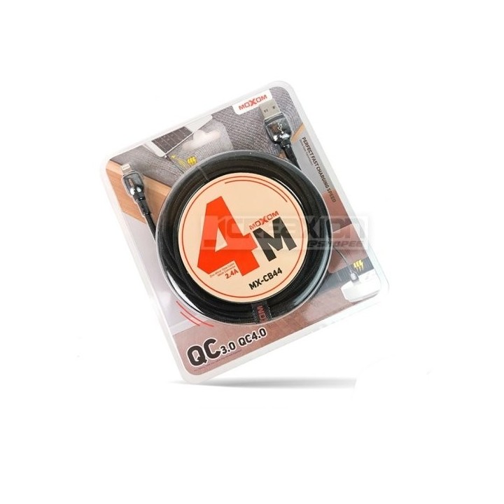Καλώδιο φόρτισης 4 Μέτρα Lightning Iphone MoXom MX-CB44 Swing 2.4A Μαύρο