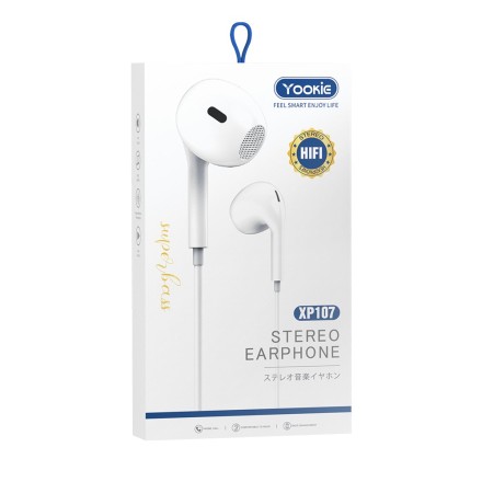 Yookie XP107 In-ear Handsfree με Βύσμα Type C Λευκό(20646)