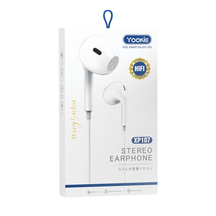 Yookie XP107 In-ear Handsfree με Βύσμα Type C Λευκό(20646)
