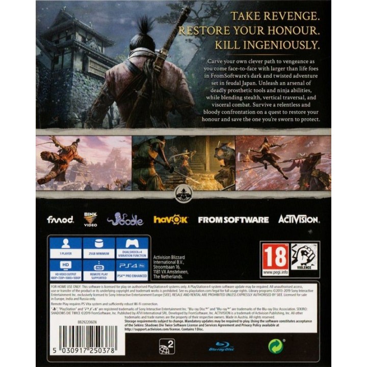 Sekiro Shadows Die Twice Game of the year edition PS4 GAMES