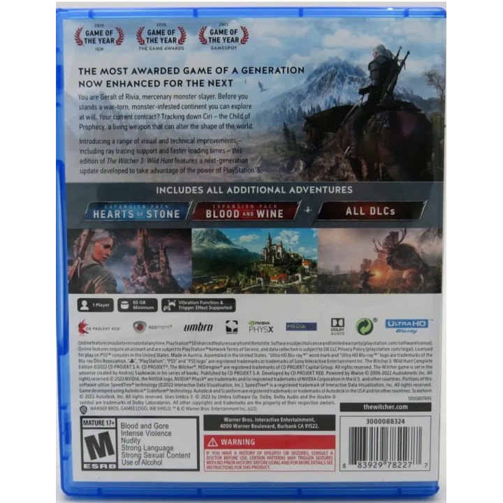 The Witcher 3: Wild Hunt Complete Edition PS5 Game