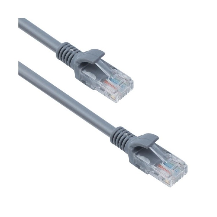 Καλώδιο δικτύου Ethernet RJ-45 5 Mέτρα UTP LEVEL-5 T/W 2xRJ45 5m GREY