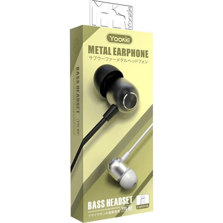 Yookie YTL-02 In-ear Handsfree με Βύσμα Lightning Λευκό