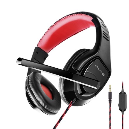 Ovleng OV-P1 On Ear Άκουστικά με Μικρόφωνο Gaming Headset με σύνδεση 3.5mm για PS4/Mobile/Laptop Χρώμα Μαύρο-Κόκκινο